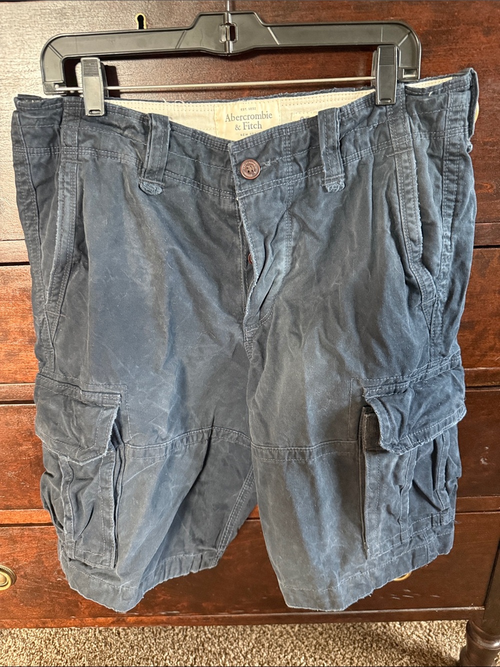 Abercrombie & Fitch Men's Dark Blue Cargo Shorts Size 33